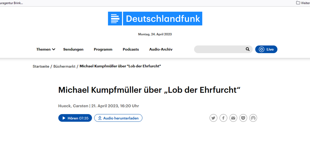 Michael Kumpfmüller im Gespräch mit dem Deutschlandfunk