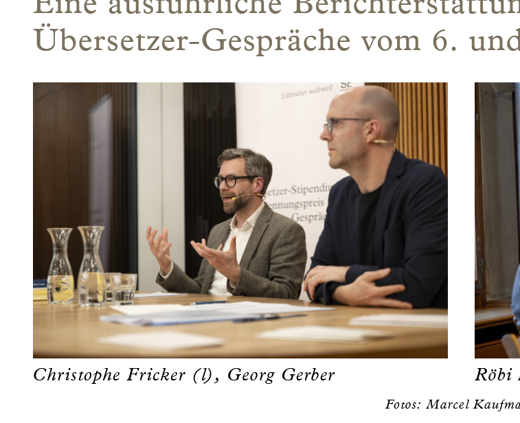 Christophe Fricker in den Zuger Übersetzergesprächen